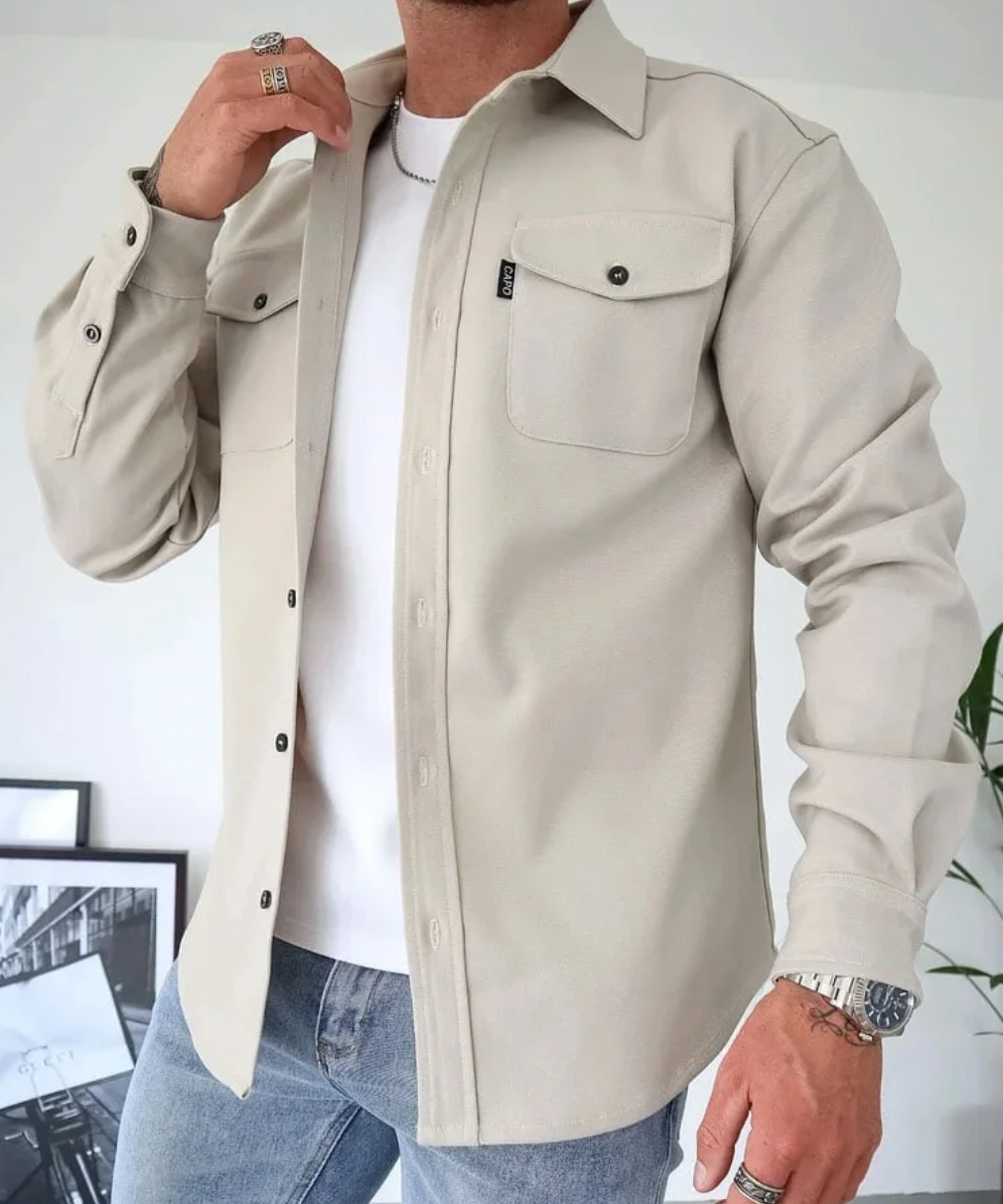 Ανδρικό Overshirt με Κουμπιά και Τσέπες Στήθους