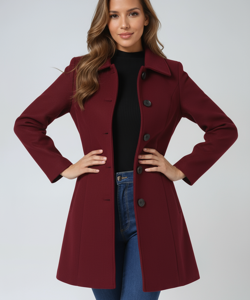 Γυναικείο Χειμερινό Trench Coat Μονόστρωτου Κουμπώματος