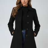 Γυναικείο Χειμερινό Trench Coat Μονόστρωτου Κουμπώματος