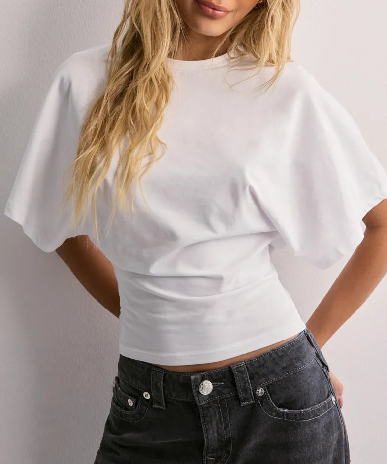 Γυναικείο Κοντομάνικο Μπλουζάκι με Μανίκια Νυχτερίδας