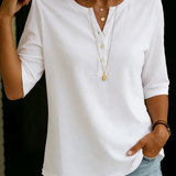 Γυναικείο T-Shirt με Γιακά Henley