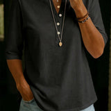 Γυναικείο T-Shirt με Γιακά Henley